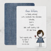 Ouderdomsmeisje met wijnglas kaart (Voorkant / Achterkant)