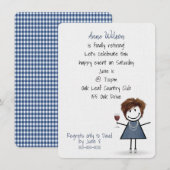 Ouderdomsmeisje met wijnglas kaart (Voorkant / Achterkant)