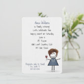 Ouderdomsmeisje met wijnglas kaart (Staand voorkant)