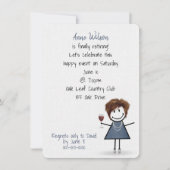 Ouderdomsmeisje met wijnglas kaart (Voorkant)