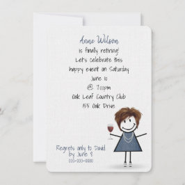 Ouderdomsmeisje met wijnglas kaart