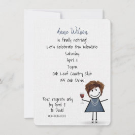 Ouderdomsmeisje met wijnglas kaart