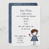 Ouderdomsmeisje met wijnglas kaart (Voorkant / Achterkant)