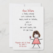 Ouderdomsmeisje met wijnglas kaart (Voorkant)