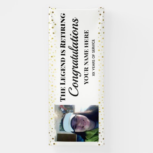 Ouderdomspensioen goudConfetti Eén fotoverbod Spandoek (Verticaal)