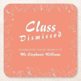 Ouderdomsschool lerarenklas ontslagen partij kartonnen onderzetters