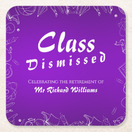 Ouderdomsschool lerarenklas ontslagen partij kartonnen onderzetters