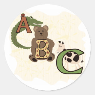 Oudere ABC Tshirts en geschenken Ronde Sticker