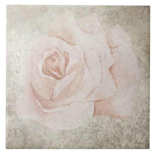 Oudere Botanische Tegel - Aqua en Bone V7 Tegeltje (Voorkant)