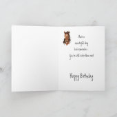 Oudere Broeder Birthday Horse Stikking Out Tongue Kaart (Binnen)