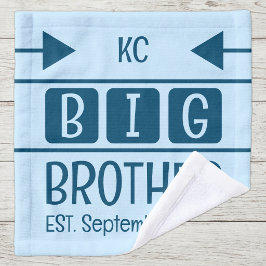 Oudere broer initialen gest. maand jaar blauw washandje