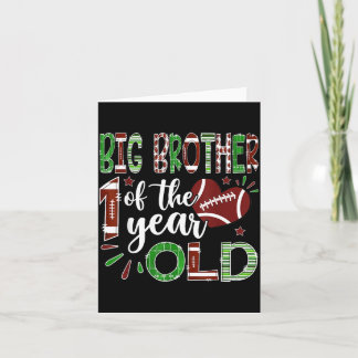 Oudere Broer Van De 1 Jaar Oude Voetbal Eerste Geb Kaart