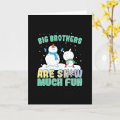Oudere broers zijn erg leuk in de sneeuw - Kerstma Kaart (Gele Bloem)