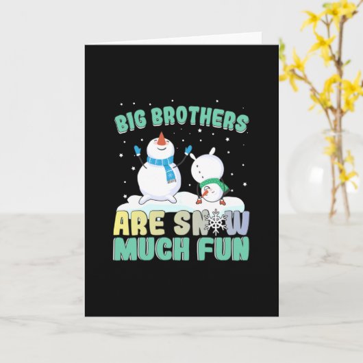 Oudere broers zijn erg leuk met Sneeuw - Kerst Sne Kaart (Gele Bloem)