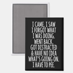 Oudere Burger Ik Kwam Ik Zag Ik Vergat Wat Ik Was  Magneet