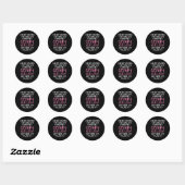 Oudere chagrijnige oude dame worden ronde sticker (Vel)