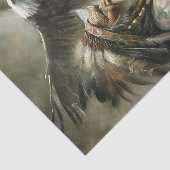 Oudere Chief & Landing Eagle Decoupage Tissuepapier (Detail)