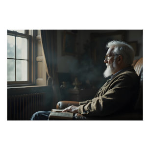 Oudere contemplatieve eenzaamheid perfect poster