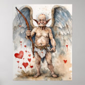 Oudere Cupido Valentijn Poster (Voorkant)