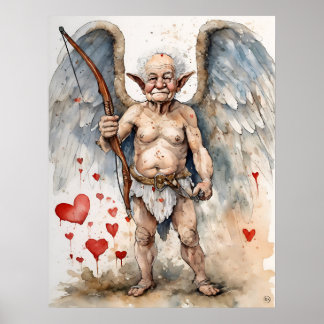 Oudere Cupido Valentijn Poster