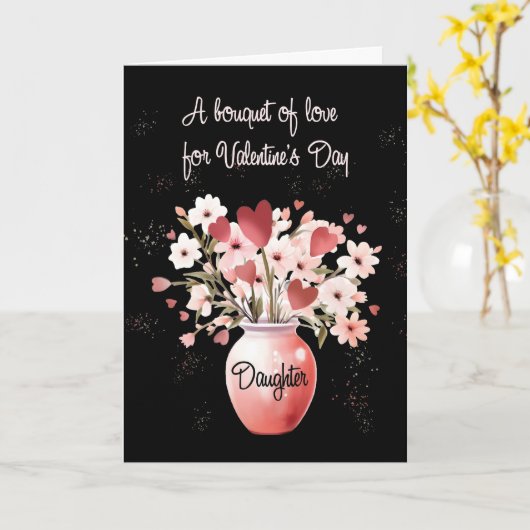 Oudere Dochter Valentijnsdag Boeket van Liefde Kaart (Gele Bloem)