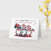 Oudere Dochter Vierde Juli Patriottische Gnomes Kaart (Gele Bloem)