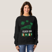 Oudere Emo Goth St. Patrick's Day Gotische wijn dr Trui (Voorkant volledig)