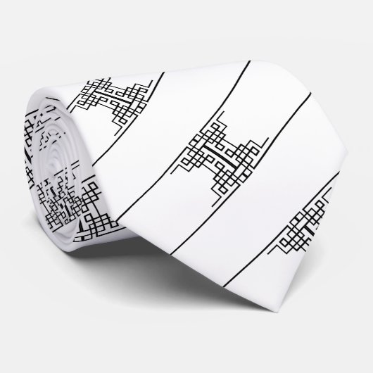 Oudere emo-stijl wit en zwart stropdas (Opgerold)