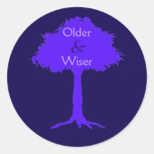 Oudere en wijzere boom ronde sticker (Voorkant)