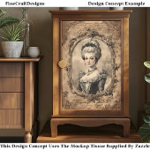 Oudere Franse Barok Portret Sepia CW8L Decoupage Tissuepapier