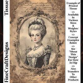 Oudere Franse Barok Portret Sepia CW8L Decoupage Tissuepapier