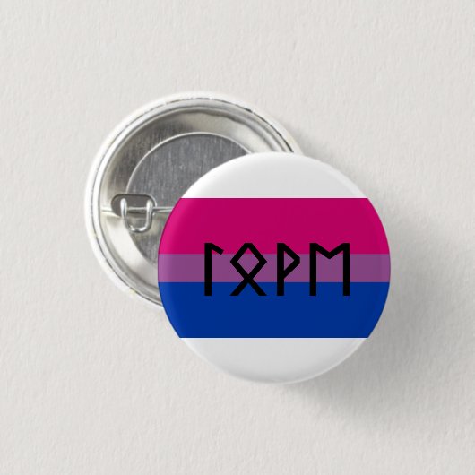 Oudere Futhark Liefde Bi vlag Ronde Button 3,2 Cm (Voorkant /achterkant)