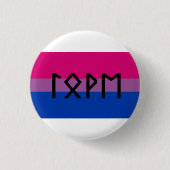 Oudere Futhark Liefde Bi vlag Ronde Button 3,2 Cm (Voorkant)