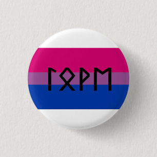 Oudere Futhark Liefde Bi vlag Ronde Button 3,2 Cm
