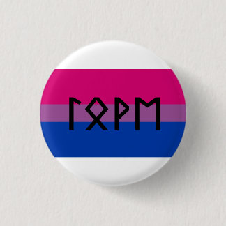Oudere Futhark Liefde Bi vlag Ronde Button 3,2 Cm