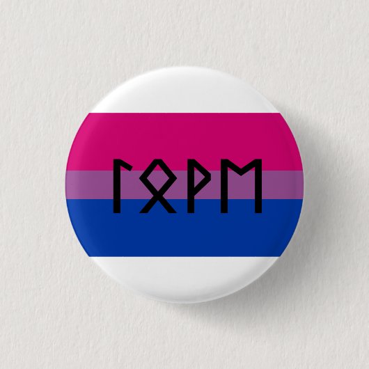 Oudere Futhark Liefde Bi vlag Ronde Button 3,2 Cm (Voorkant)