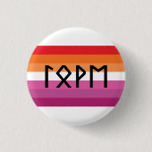Oudere Futhark Liefde Lesbische vlag Ronde Button 3,2 Cm (Voorkant)