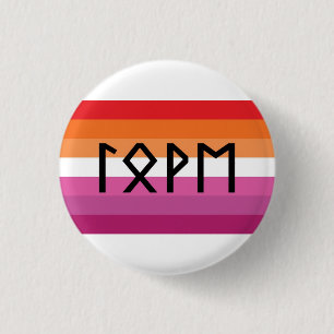Oudere Futhark Liefde Lesbische vlag Ronde Button 3,2 Cm