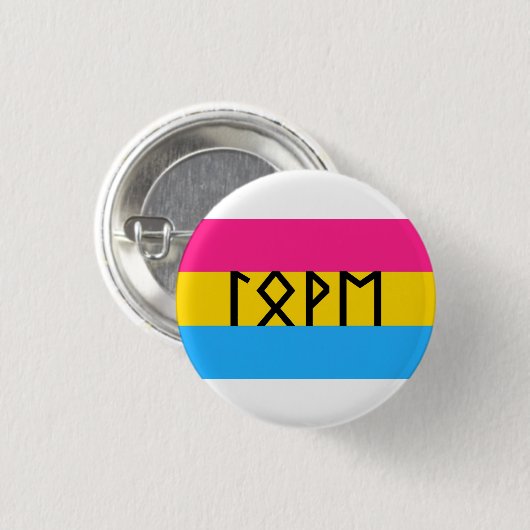 Oudere Futhark Liefde Pan Vlag Ronde Button 3,2 Cm (Voorkant /achterkant)