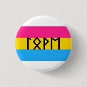 Oudere Futhark Liefde Pan Vlag Ronde Button 3,2 Cm (Voorkant)