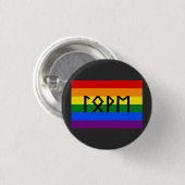 Oudere Futhark Liefde Pride Vlag Ronde Button 3,2 Cm (Voorkant /achterkant)