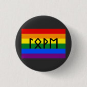 Oudere Futhark Liefde Pride Vlag Ronde Button 3,2 Cm (Voorkant)
