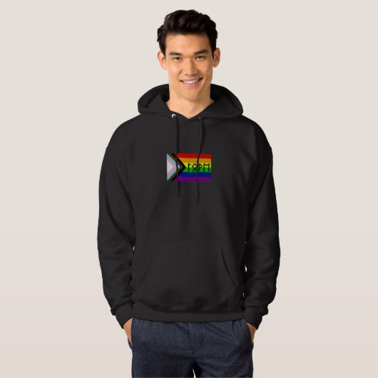 Oudere Futhark Liefde Progressieve Pride Vlag Hoodie (Voorkant volledig)