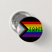 Oudere Futhark Liefde Progressieve Pride Vlag Ronde Button 3,2 Cm (Voorkant /achterkant)