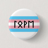 Oudere Futhark Liefde Trans Vlag Ronde Button 3,2 Cm (Voorkant)