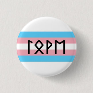 Oudere Futhark Liefde Trans Vlag Ronde Button 3,2 Cm