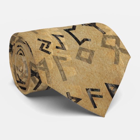 Oudere Futhark Spiral Art over houten textuur Stropdas (Opgerold)