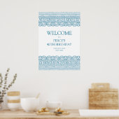 Oudere geschiedenis aangepast Birthday party blue Poster (Keuken)