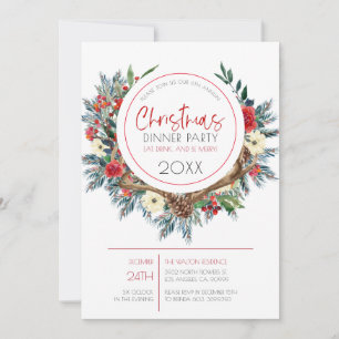 Oudere geweien met kerstbloemen feestdagenkaart