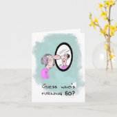 Oudere Grappige Verjaardag Kaart (Gele Bloem)